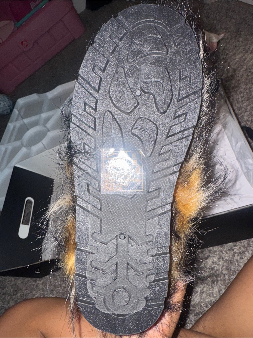 Fashion Nova Faux Fur Winter Booties in Brown & Black - Picture 3 of 4